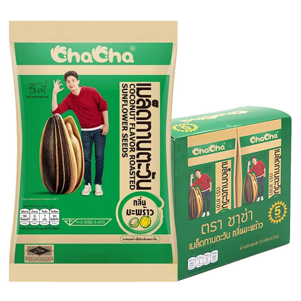 Chacha Sunflower Seeds, Coconut Flavor, 15g, 12 sachets