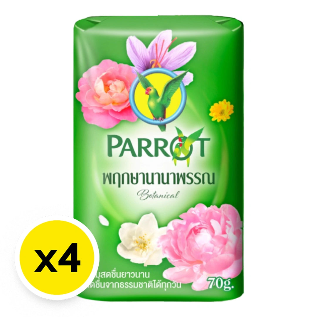 Parrot Herbal Soap, Green, 70g x 4