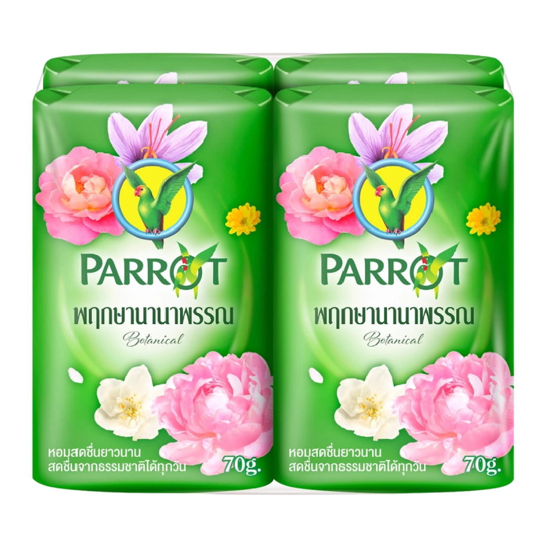 Parrot Herbal Soap, Green, 70g x 4