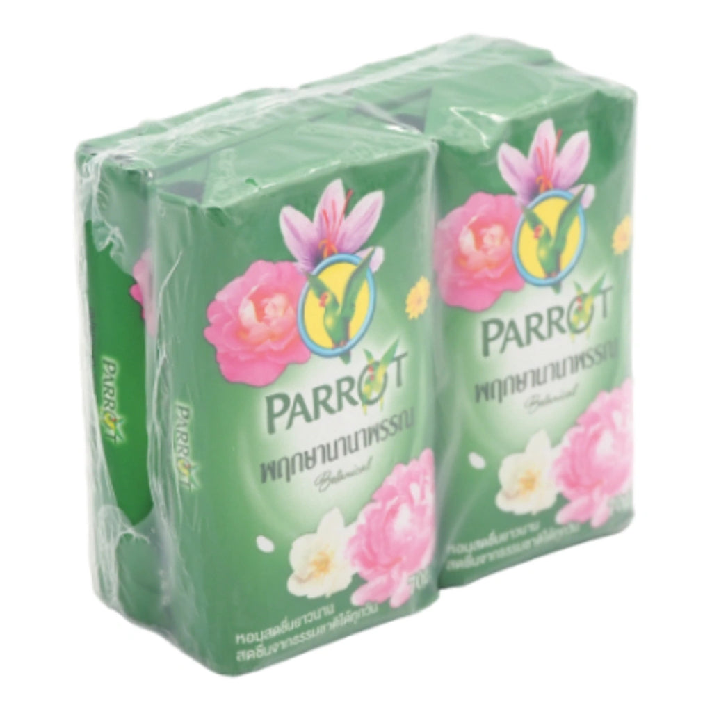 Parrot Herbal Soap, Green, 70g x 4